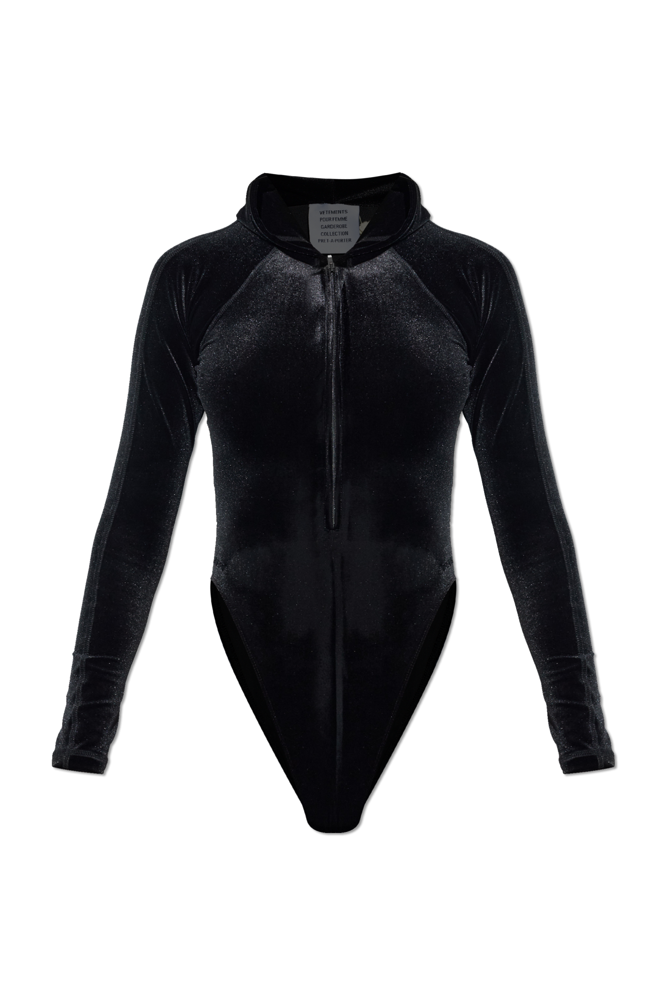 VETEMENTS Velvet bodysuit with hood | Women's | Vitkac